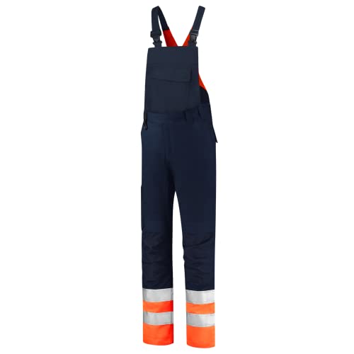 Tricorp 753006 Safety Warnschutz Latzhose, 65% Polyester/35% Baumwolle, 100% Nylon (500D) Cordura, 280g/m², Tinte-Fluor Orange, Größe 48 von Tricorp