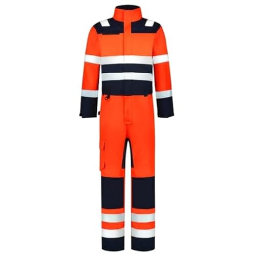 Tricorp 753009 Safety Warnschutz Bicolor Overall, 80% Polyester/20% Baumwolle, 100% Nylon (500D) Cordura, 280g/m², Fluor Orange-Tinte, Größe 42 von Haas F1 Team