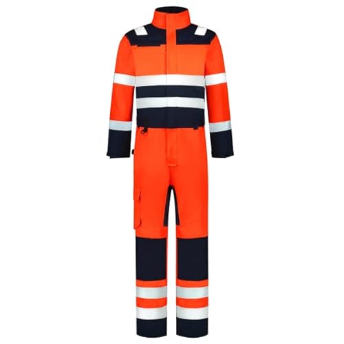 Tricorp 753009 Safety Warnschutz Bicolor Overall, 80% Polyester/20% Baumwolle, 100% Nylon (500D) Cordura, 280g/m², Fluorgelb-Tinte, Größe 62 von Tricorp