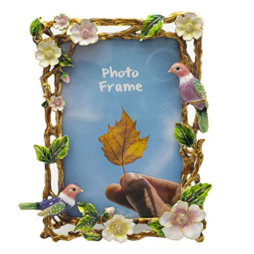 Tricune Bilderrahmen mit Blumenmuster, 10 x 15 cm, Vintage-Bilderrahmen aus Metall und High-Definition-Glas, für Tischdekoration, Heimdekoration, Retro-Bilderrahmen Tricune Bilderrahmen mit Blumenmuster, 10 x 15 cm, Vintage-Bilderrahmen aus Metall und High-Definition-Glas, für Tischdekoration, Heimdekoration, Retro-Bilderrahmen von Tricune