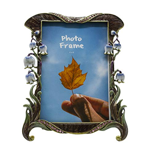 Tricune Floral Picture Frame 4x6, Vintage Photo Frame Made of Metal and High Definition Glass for Table Top Display, Home Decor, Retro Photo Frame Tricune Floral Picture Frame 4x6, Vintage Photo Frame Made of Metal and High Definition Glass for Table Top Display, Home Decor, Retro Photo Frame von Tricune