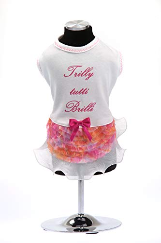 Trilly Tutti Brilli Jerseykleid mit Ruches und Swarovski-Steinen, Orange - 1 Produkt von Trilly Tutti Brilli
