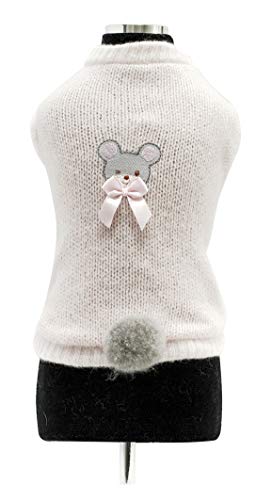 Trilly tutti Brilli Strickpullover aus Wolle mit Thermoapplikation und Bommel, Rosa, Größe L – 1 Produkt von Trilly tutti Brilli