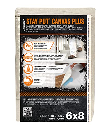 Trimaco 04329 Rutschfestes Dropcloth Stay Put Canvas Plus Drop Tuch, Cranberry, 1,8 x 2,4 m Trimaco 04329 Rutschfestes Dropcloth Stay Put Canvas Plus Drop Tuch, Cranberry, 1,8 x 2,4 m von Trimaco