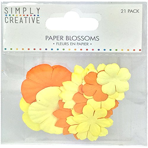 Trimcraft einfach Kreativ Blossoms Paper Flowers 2 gelb, Acryl, Multicolor, 6-TLG. von Trimcraft
