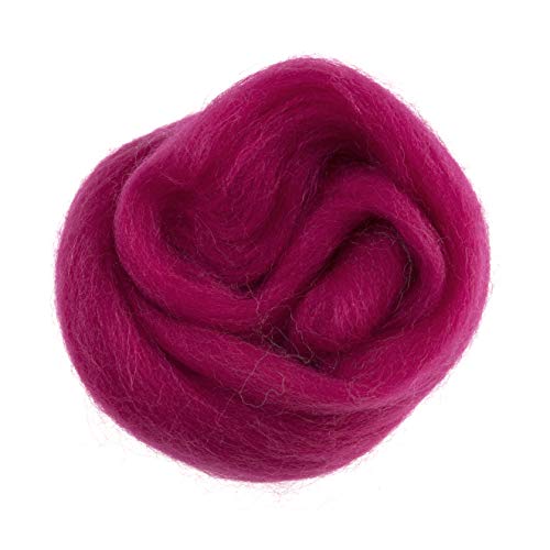 Trimits FW10.320 Natürliche Filzen Roving Wolle, Leuchtend Rosa, 10g von Trimits