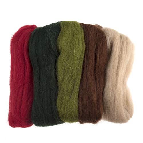 Trimits FW50.AS3 Natürliche Filzen Roving Wolle, 100% Wool, Farben von Weihnachten, 50g von Trimits