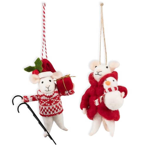 Trimits Needle Felting Mice – Christmas Tree Decorations for Kids & Adults, Complete Craft Kit with Instructions, Wool Felt Set for Beginners, Homemade Gifts & DIY Baubles Embellishments von Trimits
