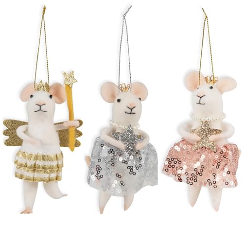 Trimits Needle Felting Mice – Christmas Tree Decorations for Kids & Adults, Complete Craft Kit with Instructions, Wool Felt Set for Beginners, Homemade Gifts & DIY Baubles Embellishments von Trimits