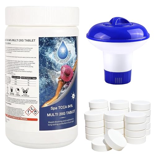 Trimming Shop 1 kg 4-in-1 Chlortabletten mit langsamer Freisetzung mit multifunktionalem schwimmenden Spender - 50 Stück x 20 g für Pools, Whirlpools & Spas Wasseraufbereitung und Reinigung Trimming Shop 1 kg 4-in-1 Chlortabletten mit langsamer Freisetzung mit multifunktionalem schwimmenden Spender - 50 Stück x 20 g für Pools, Whirlpools & Spas Wasseraufbereitung und Reinigung von Trimming Shop