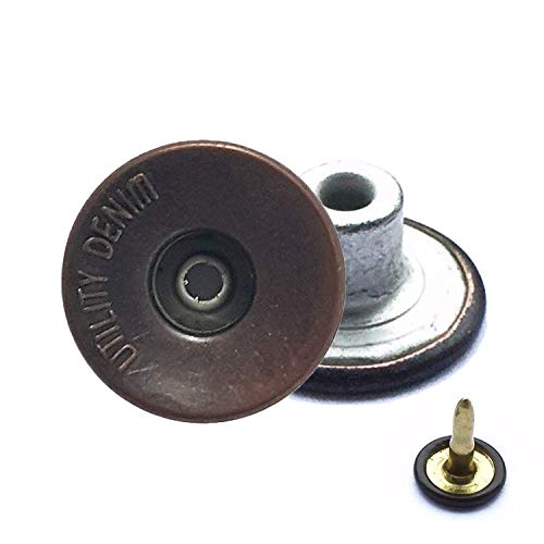 Trimming Shop 100Stück Jean Tasten mit Pins-Hammer-on Hand gepresst Nieten für Nähen Custom Made Bekleidung oder Reparatur von Hosen, Shorts, Taschen, und andere Kleidung, Dark Bronzes Copper, 17 mm Trimming Shop 100Stück Jean Tasten mit Pins-Hammer-on Hand gepresst Nieten für Nähen Custom Made Bekleidung oder Reparatur von Hosen, Shorts, Taschen, und andere Kleidung, Dark Bronzes Copper, 17 mm von Trimming Shop