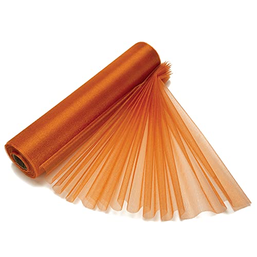 Transparenter Organzastoff auf einer Rolle, 29 cm x 25 m, elegantes Dekotuch für Hochzeitsstühle, Tischläufer, Gastgeschenke, Bastelbedarf für Bänder, Kleiderakzente und Taschen, Orange von Trimming Shop