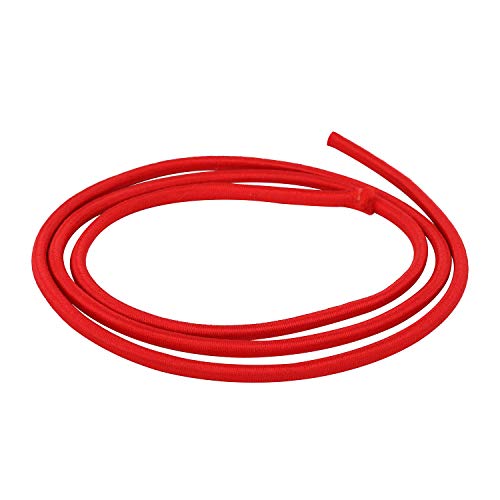 Trimming Shop 4 mm breite Bungee-Seil-Gummiseil, dehnbarer Gurt, runde elastische Schnur zum Nähen, Kajaks, DIY Bastelprojekte, Rucksack, Zeltstangen (rot, 1 Meter) von Trimming Shop
