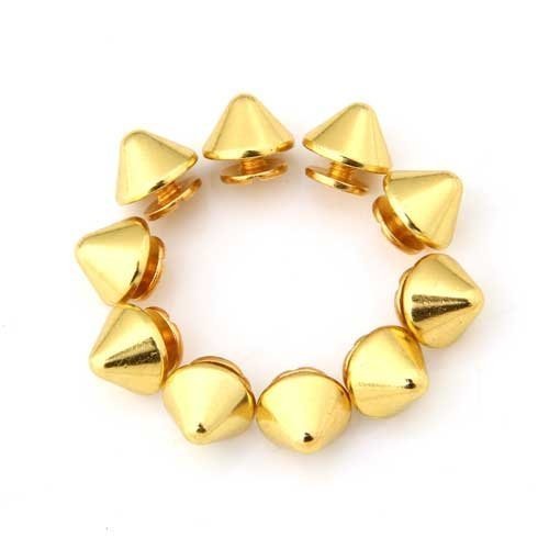 Trimming Shop 50-TLG. Schrauben Rückseite Gold Punk Spike Kegel Nieten Nieten in 9.5mm X 6mm Trimming Shop 50-TLG. Schrauben Rückseite Gold Punk Spike Kegel Nieten Nieten in 9.5mm X 6mm von Trimming Shop