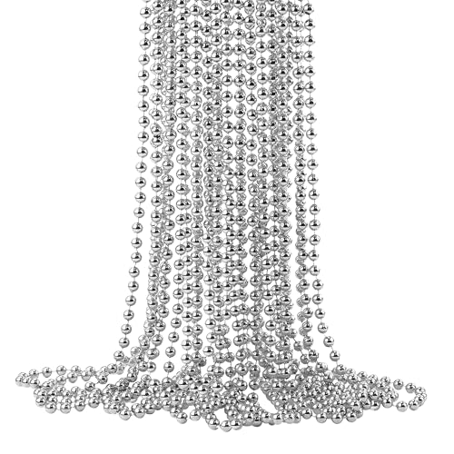 Trimming Shop 9 Meter glänzende Perlen-Girlande für Weihnachtsbaum-Dekoration – 7,5 mm Perlenschnurgirlande, Perlenkette und künstliche Perlen Lametta für Weihnachtsdekoration, Silber Trimming Shop 9 Meter glänzende Perlen-Girlande für Weihnachtsbaum-Dekoration – 7,5 mm Perlenschnurgirlande, Perlenkette und künstliche Perlen Lametta für Weihnachtsdekoration, Silber von Trimming Shop