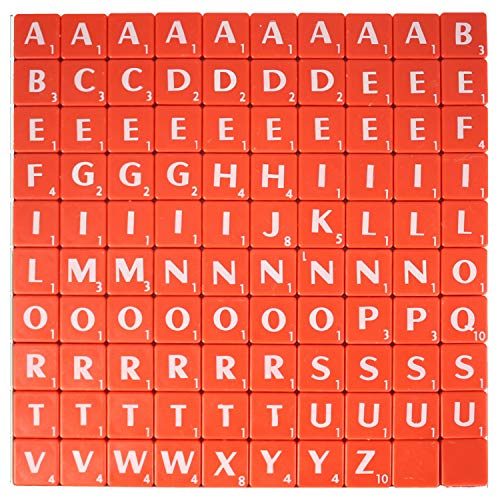 Trimming Shop Alphabet-Steine 100 Stück 1,9 cm schwarz mit weißen Buchstaben – perfekt als Ersatz, für Kunst und Handwerk, Brettspiele, Scrapbooking, Rechtschreibung, Wandkunst, Puzzle rot von Trimming Shop