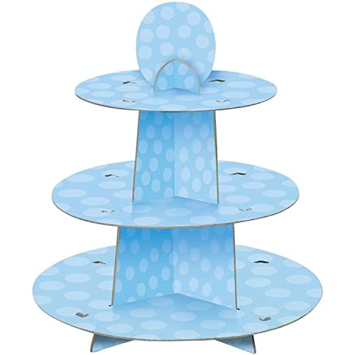 Trimming Shop Cupcake-Ständer für Babyparty, 3 Etagen, faltbar, Karton, Cupcake-Ständer für Hochzeiten, Hochzeiten, Geburtstage, Jubiläumsfeiern von Trimming Shop