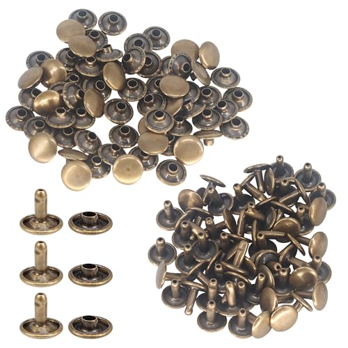 Trimming Shop Doppel Kappe Nieten Rotgold Tubular Nieten für Beutel, Riemen,Lederhandwerk,Hundehalsband, Nähen, Dekoration, Schuhe, Bekleidung Reparatur - Bronze, 5mm Trimming Shop Doppel Kappe Nieten Rotgold Tubular Nieten für Beutel, Riemen,Lederhandwerk,Hundehalsband, Nähen, Dekoration, Schuhe, Bekleidung Reparatur - Bronze, 5mm von Trimming Shop