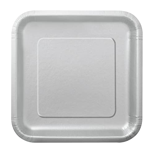 Trimming Shop Strapazierfähige, quadratische Dessertteller, silberfarben, Einwegteller, 23 cm, 14 Stück, farbiges Papiergeschirr für Grillabende, Hochzeiten, Jahrestage, Geburtstage, Mehrzweck-Anlässe Trimming Shop Strapazierfähige, quadratische Dessertteller, silberfarben, Einwegteller, 23 cm, 14 Stück, farbiges Papiergeschirr für Grillabende, Hochzeiten, Jahrestage, Geburtstage, Mehrzweck-Anlässe von Trimming Shop