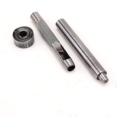 Trimming Shop Ösen Stanze Werkzeug Set für Leder Basteln - Tülle Hollow Loch Locher Stahl Werkzeug Nähen, Banner, Nieten Verzierung Basteln - Silbern, 8mm von Trimming Shop