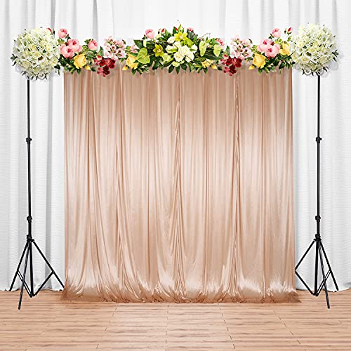 Trimming Shop Plissierter Seiden-Hintergrundvorhang, dekorativ, für Fotografien, Party, Babyparty, Abschlussball, Bühne, Hochzeit, Weihnachten, als Veranstaltungsdekoration, 3 x 3 m, Rotgold von Trimming Shop