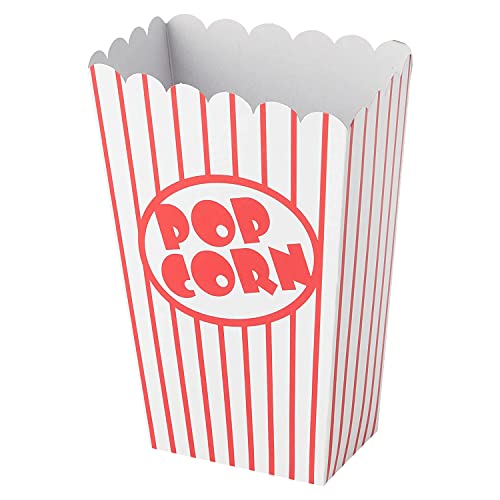 Trimming Shop Popcorn-Boxen – 8 Stück – rot und weiß gestreifte Pop-Mais-Papierboxen für Familien-Filmabend, Geschenk, Kinotheater, Party oder Spielbedarf, Übernachtungsparty-Leckereien von Trimming Shop