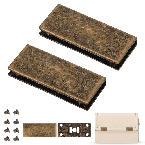 Trimming Shop Rechteckige Magnetkanten-Verschlussplatten - Metallplattenverschluss mit Schrauben, Geldbörsenrandverschlussplatte, Taschen-Hardware, Gurtband-Endstopper, Taschenherstellungszubehör Trimming Shop Rechteckige Magnetkanten-Verschlussplatten - Metallplattenverschluss mit Schrauben, Geldbörsenrandverschlussplatte, Taschen-Hardware, Gurtband-Endstopper, Taschenherstellungszubehör von Trimming Shop