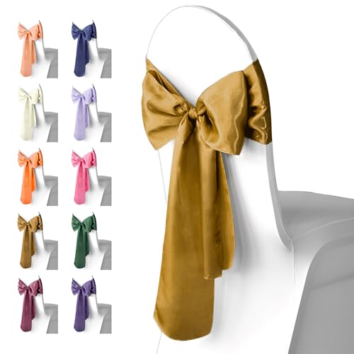 Trimming Shop Satin Chair Sashes Bow Sash Dekorative Party Stuhl Sash Sash Sash Chair Krawatten für Hochzeit, Geburtstag, Party, Weihnachten, Event, Zubehör, Dekoration, Gold, 1 Stuck# Trimming Shop Satin Chair Sashes Bow Sash Dekorative Party Stuhl Sash Sash Sash Chair Krawatten für Hochzeit, Geburtstag, Party, Weihnachten, Event, Zubehör, Dekoration, Gold, 1 Stuck# von Trimming Shop
