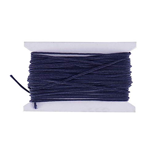 Trimming Shop Satin-Nylonschnur, 1,2 mm Paracord-geflochtene, gedrehte synthetische Schnur für Makramee, Perlen, Quasten, Basteln, DIY-Projekte, 10 m, Marineblau von Trimming Shop