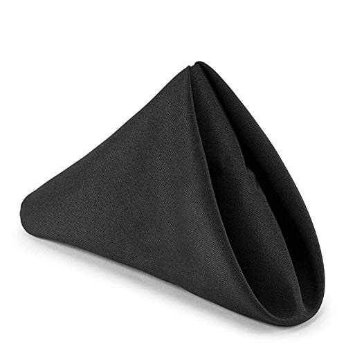 Trimming Shop Schwarz Tischservietten, quadratisch, aus Polyester, für Restaurants, Jahrestage, Partys, Hochzeiten — Elegante Servietten für Esszimmer für besondere Anlässe, 50 cm x 50 cm, 10 Stck von Trimming Shop