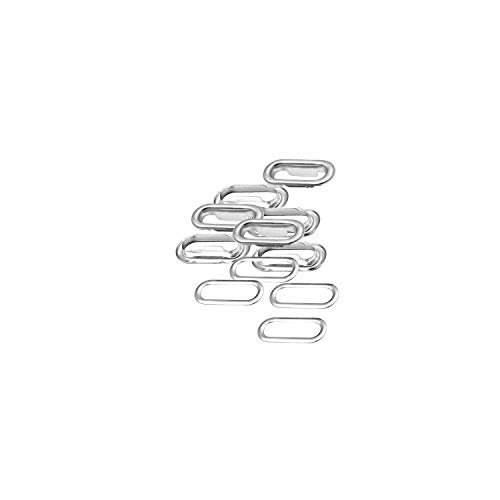Trimming Shop Set Of 50 - Oval Ösen Tülle mit Unterlegscheiben für Stoff, Leder, Handtaschen, Schnallen, Banner Machen, Basteln - silber, 30 mm Trimming Shop Set Of 50 - Oval Ösen Tülle mit Unterlegscheiben für Stoff, Leder, Handtaschen, Schnallen, Banner Machen, Basteln - silber, 30 mm von Trimming Shop