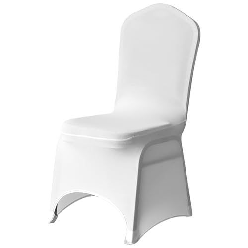 Trimming Shop Stuhlhussen Spandex Stretch Schonbez�ge Sitzbezug Home Esszimmerstuhl Hochzeit Moderne Stuhlschoner Elastischer Bezug Abnehmbarer Waschbar Hotel Party EFlache Vorderseite Wei� von Trimming Shop