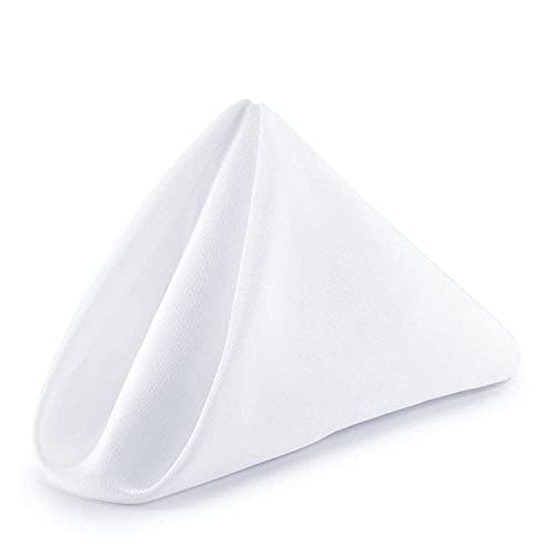 Trimming Shop Weiß Tischservietten, quadratisch, aus Polyester, für Restaurants, Jahrestage, Partys, Hochzeiten — Elegante Servietten für Esszimmer für besondere Anlässe, 50 cm x 50 cm, 1 Stck von Trimming Shop