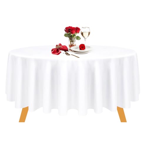 Uni Polyester Tischplatte Tuch Abdeckung - Breit Leinen Stoff Passend für Flache Oberflächen - für Bankette,Hochzeit Empfänge,Formell oder Freizeit Celebrations, Und Events - Packung von 1, White Uni Polyester Tischplatte Tuch Abdeckung - Breit Leinen Stoff Passend für Flache Oberflächen - für Bankette,Hochzeit Empfänge,Formell oder Freizeit Celebrations, Und Events - Packung von 1, White von Trimming Shop