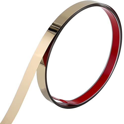 Trimold Edelstahl-Wandleiste zum Abziehen und Aufkleben, flexible, selbstklebende Metallleiste für Decke, Spiegelrahmen und mehr (spiegelähnliche Oberfläche) von Trimold
