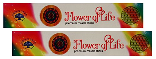 TRIMONTIUM GTL Premium-Masala-Räucherstäbchen Duo-Pack (2 x 15 g) Flower of Life/Blume des Lebens, Kräuter, Gummen, Harze, Wurzeln, ätherische Öle, Natur, 21.5 x 8 x 1.9 cm von TRIMONTIUM