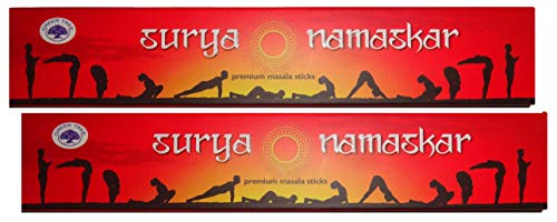TRIMONTIUM Räucherwerk, GTL Premium-Masala-Räucherstäbchen, Naturbraun, Duo-Pack (2 x 15 g) Surya Namaskar/Sonnengruß, 2 von TRIMONTIUM
