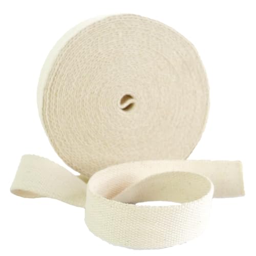 Trimz 10 m Rolle mit 40 mm dickem Baumwollgewebe in Ecru, Baumwollmischung, Natur von Trimz