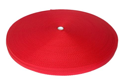 Trimz PHB-38-100-Red Polypropylen-Gurtband mit Fischgrätenmuster, rot, 38mm x 100m, 5 stück von Trimz