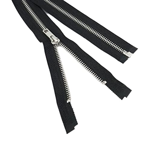 Trimz RVMS6-60-580-1 Metallreißverschluss mit offenem Ende, Schwarz, 60 cm von Trimz