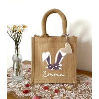 Ostertäschchen/Osternest Easter Tasche Mit Name Osterkörbchen Ostertasche Jutetasche von TrinchensWERKELEI