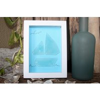 Seeglas Kunst - Segelboot Strandhaus Strand Dekor Seeglas Kunst - Segelboot Strandhaus Strand Dekor von TrinityCoastSeaGlass
