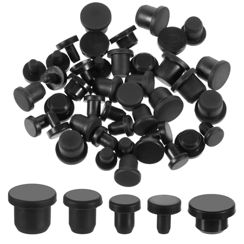 5 Größen Schwarz Verschlussstopfen 50 STK Gummistopfen Silikon-Lochstopfen Solider Stopfen Rund Wasserdicht Weicher Flexibler Stopper Mit 3.8-9mm Innendurchmesser Flaschen Rohre von Trinkrittey