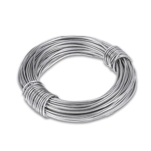 15 Gauge Basteldraht 1.5mm×20m Aluminium Schmuckdraht DIY Draht Zum Basteln Silberdraht Aluminium Handwerk Draht Leicht Formbar für Basteln und Schmuck Herstellung Kunststoffbeschichtetes von Trinkrittey