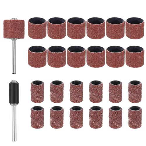 Trinkrittey 26-teiliges Haustier-Nagelschleifer-Ersatz-Set mit Körnung, Schleifbändern, Hundenagelglätter, Krallenpflege, Haustierkrallenpflege, 2 Größen, 120er-Körnung, 0,8 cm, Körnung 80 von Trinkrittey