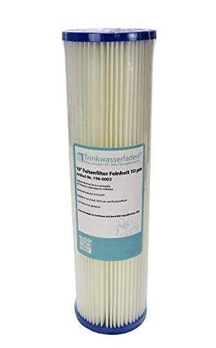 10" Sediment Wasserfilter (Pleated Polyester) 10 µm Auswaschbar Wiederverwendbar von Trinkwasserladen
