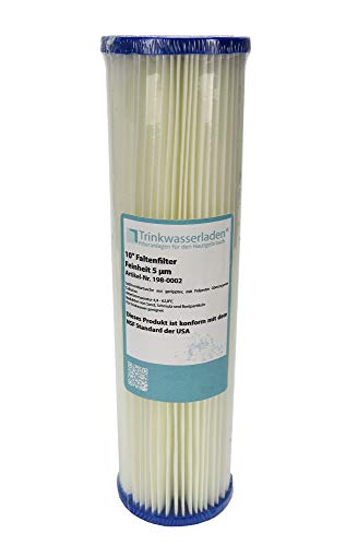 10" Sediment Wasserfilter (Pleated Polyester) 5 µm Auswaschbar Wiederverwendbar von Trinkwasserladen