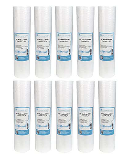 10x Trinkwasserladen 10' Zoll Sediment Wasserfilterkartuschen für Umkehrosmose, Hauswasseranlagen, Brunnenwasser & Partikelfiltration – 5 Micron, Weiß 10x Trinkwasserladen 10' Zoll Sediment Wasserfilterkartuschen für Umkehrosmose, Hauswasseranlagen, Brunnenwasser & Partikelfiltration – 5 Micron, Weiß von Trinkwasserladen