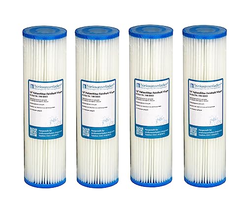 4X 10 Sediment Wasserfilter (Pleated Polyester) 10 µm Auswaschbar Wiederverwendbar von Trinkwasserladen