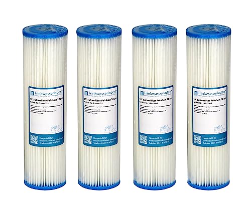 4X 10 Sediment Wasserfilter (Pleated Polyester) 20 µm Auswaschbar Wiederverwendbar von Trinkwasserladen